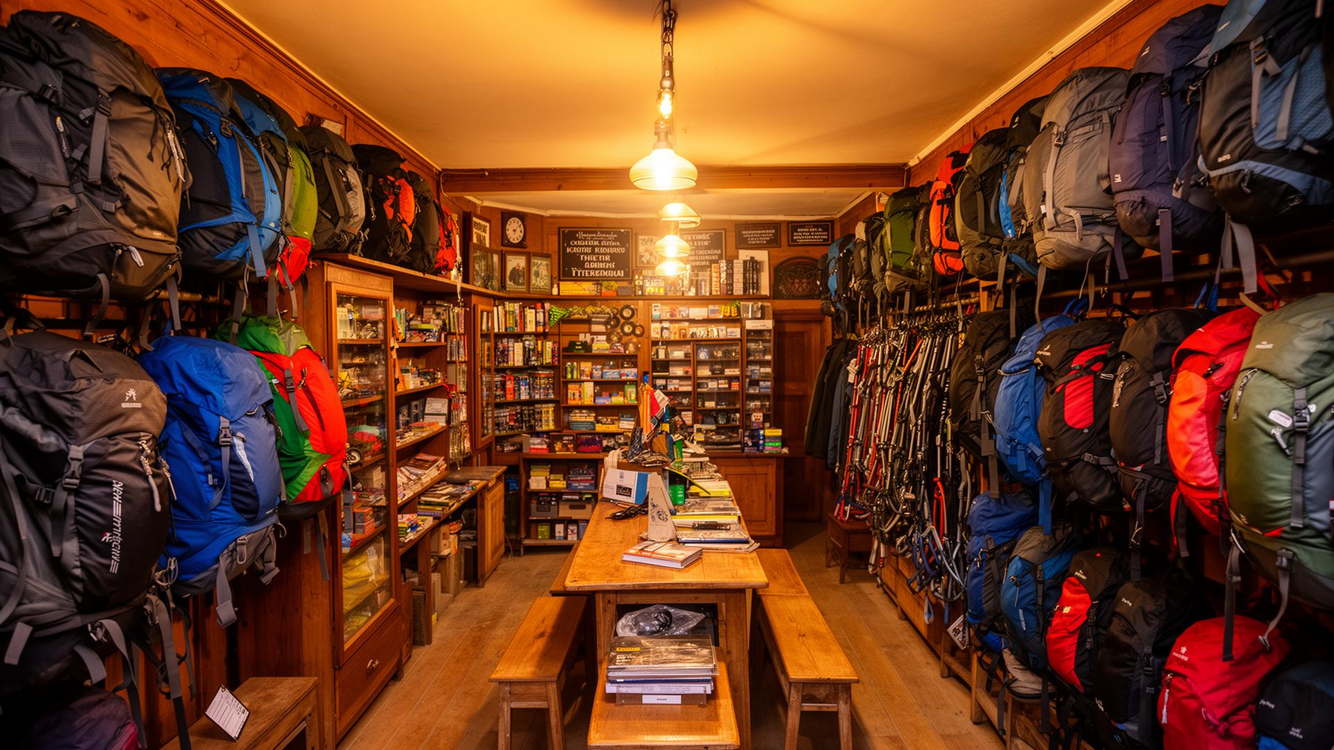 Inside Soul Mount Trekking Shop in Kathmandu